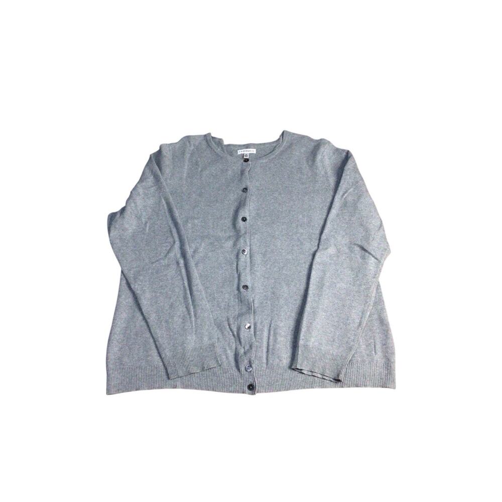 Croft and Barrow Women's Gray Cardigan Sweater Size XL Long Sleeve Button Front